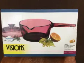 6015081 Visions Vintage Cranberry Ware Pot Corning Cookware 1qt/l Saucepan New