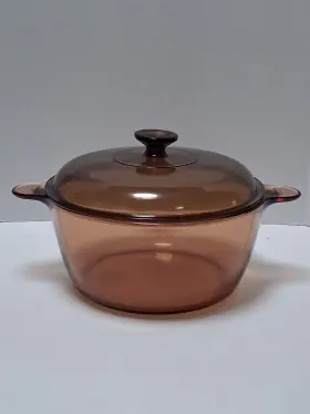 Visions By Corning V-4.5-b Vintage Vision Pyrex France Usa Amber Glass 4.5l 5 Quart Stockpot Dutchoven
