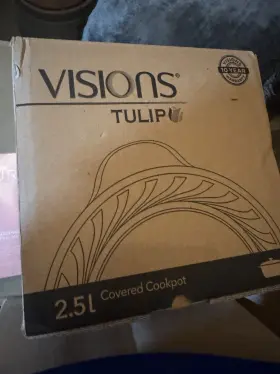 Vt-25 Visions Tulip 2.5l Amber Glass Cookpot With Lid 2-piece Set