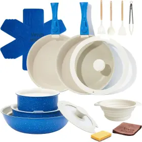 Vividcookware 785768802744 22pcs Ceramic Cookware Set With Removable Handles Induction/oven Safe Pots