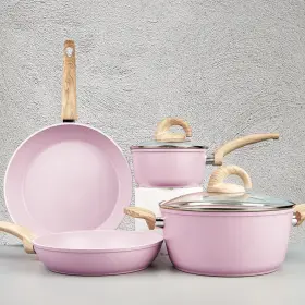 Vkoocy 749666953656 Pots And Pans Set Non Stick Ceramic Cookware With Granite Pattern Induc