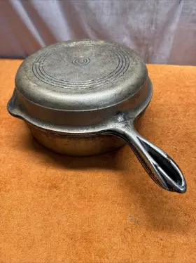 1402b Wagner X Vintage Ware Sidney Cast Iron Fryer/roaster Pan Set Nickel Plate
