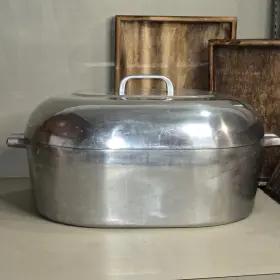 4269-p Wagner Ware Magnalite Vtg Sidney -o- Turkey Roaster 17 Quart Vguc