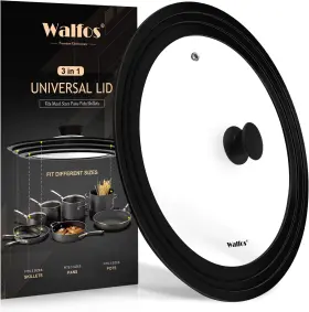 Walfos 313050644620 Universal Lid For Pots Pans And Skillets Fits 10.5 Inch 11.5 12 Diameter Coo