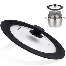 Walfos 791342328944 Universal Lid For Pots Pans And Skillets - Tempered Glass With Heat Resistan
