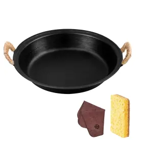 Wyj-2rjp Wangyuanji 14.2 Inch Cast Iron Skillet And Grill Pan Heavy-duty Coating-free Smo