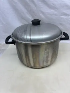 Wearever 2166 Vintage Wear Ever Large Aluminum Stock Pot 8 Quart No. With Lid Usa