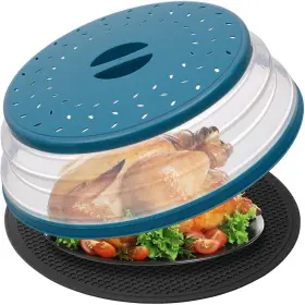 Mat12 Wenwell 699628562023 Large Microwave Splatter Cover And Silicone Inchs Vented Collapsi