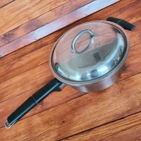 304-s West Bend Ashcraft By 2 Quart Saucepan Tri-ply Stainless Fry Pot Replaced Lid