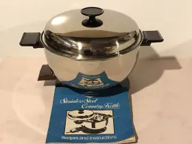 P506-3 West Bend Country Kettle Rare 5 Quart Stainless Steel Automatic Cooker Deep Fryer