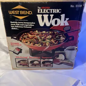 S8210 West Bend Vintage Mid Century Red Electric Wok 5109 Skillet Tested Usa Kitchen