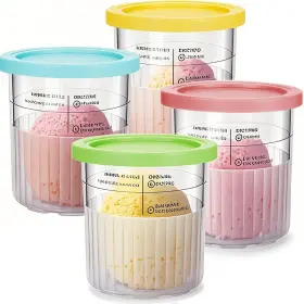 Nc501 Whssfine For Ninja Creami Deluxe Pint And Lids 24oz Replacement Ice Creanm Containers