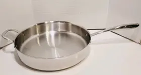 0116-1 Williams-sonoma 14 Inch 6.5 Quart Saut Pan Stainless Steel Thermo Clad Hestan Italy