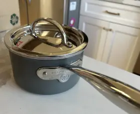 0415t Williams-sonoma Hard Anodized Copper Core 2 Quart Sauce Pan And Lid By Hestan