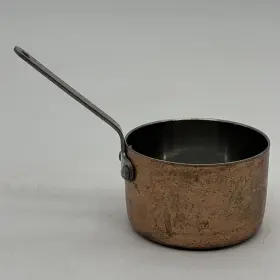 Winco 811642004017 Mini Sauce Pan #34 Copper Plated Bottom 2.75 Inch Worn