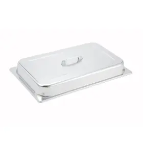 Winco 812944004781 Polished Dome Cover With Handle Full Size Medium Stainless Steel