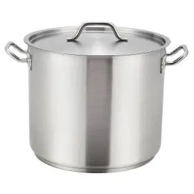 Sst-16 Winco Stock Pot 14.5 Inch D Heavy-duty Tri-ply Bottom With Cover Stainless Steel 16-qt