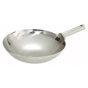 Wok-16w Winco Stainless Steel Wok With Welded Joint Handle 16-inch