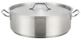 Winware 811642009517 Winco Commercial-grade Stainless Steel Brazier With Lid 15 Quart