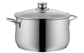 0734256040 Wmf Cookware Approx 6.5l Diadem Plus Pouring Rim Glass Lid Cromargan Stainless