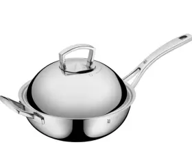 0753516040 Wmf Cromargan Wok Cooking Pan With Steam Vent Lid 13 Inch Stainless Steel