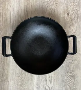 Wok Bruntmor 691208277730 Commercial Grade Cast Iron 14 Inch With Handles