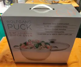 Swpss5doc3 Wolfgang Puck 5-quart Glass Covered Dutch Oven Stainless Steel Swpssdoc3 New