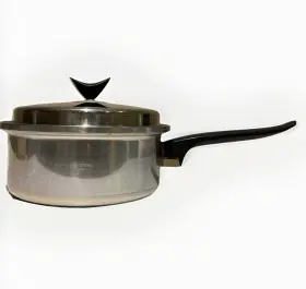 Steel-8-1 Wonder Ware Vtg Cookware 1.5 Quart Saucepan Lid Thermium Stainless Steel Usa