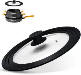 Ydeapi 744759626172 Universal Lid For Pots Pans And Skillets Pot With Heat Resistant Silicone
