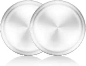 Yod-8017 Yododo 12 Inch Stainless Steel Round Pizza Pan Tray Set 2 Pieces Silver
