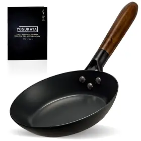 Y-123 Yosukata Coating-free Carbon Steel Pan - Durable 7.9 Inch Frying Pans For Cook