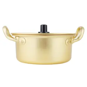Youthink2e0bavn97c-03 Youthink Korean Ramen Noodle Pot Yellow Aluminum Stockpot Noodles For Lunch