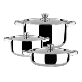 Yssoa 840166289266 Stainless Steel 6-piece Cookware Set Mirror Polished Induction Bottom Straigh