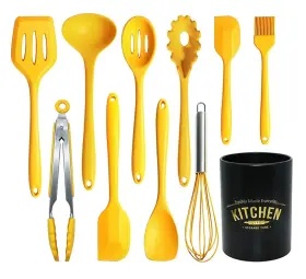 Yunwucloud 759868848322 Kitchen Utensil Set 11-piece Non-stick Silicone Cookware Suitable For Cook Inch