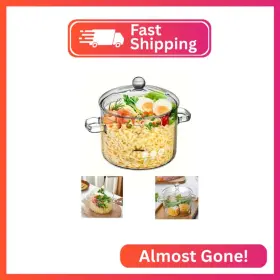 Ls1121 Yvsay 1.6l/57fl Oz Glass Saucepan With Cover Stovetop Cooking Pot Lid And Handle