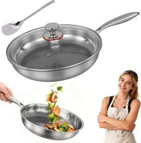 85114 Za E-commerce 10.2in Titanium Hammered Pan Pro For Cooking With Lid