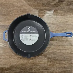 K50900 Zakarian By Dash 12-inch Cast Iron Nonstick Skillet Frying Pan With Pour Spouts