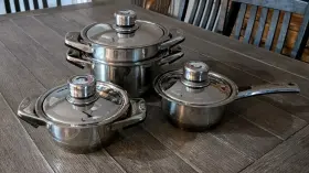 Ep-0481303 Zepter 3 Stainless Steel Pots Pans Edelstahl Thermo-control Lids