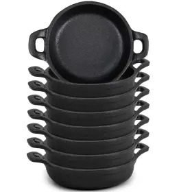 Jne-ziliny-1182 Ziliny Mini Cast Iron Skillets 5 X 1.3 Inch Pan Small Ramekin Set Blac