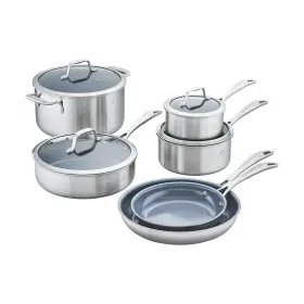 Zwilling 035886304553 Spirit 3-ply 10-pc Stainless Steel Ceramic Nonstick Cookware Set