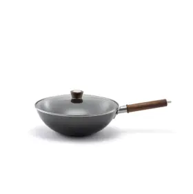 1010712 Zwilling J.a. Henckels Dragon 12-inch Carbon Steel Wok With Lid Black Matte