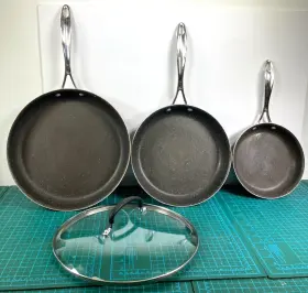 32145dm Zwilling J.a. Henckels Set Of 3 Lightly Used Aluminum 8 Inch 10 12 Non-stick Fry Pan Italy