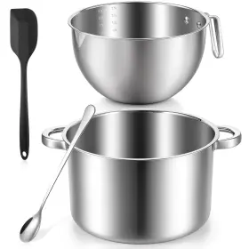 5210iqat5695 Zyghjort 4-piece Double Boiler Set 2500ml Mixing Bowl 4000ml Stainless Steel Pot
