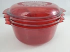 Tupperware Tupperwave Microwave Stack Cooker Cranberry Red 5 Piece Set Casserole Used. Price: $24.99.