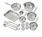 Mainstays 24 Pc Stainless Steel Cookware Set Pots, Pans, Lids & Kitchen Utensils New. Price: $74.95.