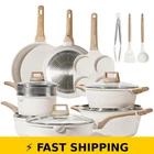 Carote 21PCS Nonstick Cookware Set - Induction Kitchen Pans & Pots New. Price: $222.99.
