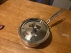 Cuisinart Model #719-16 Saucepan W/cover 1.5 Qt. 1.4 Stainless Steel 18/10 Used. Price: $15.00.
