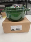 Staub Cast Iron 4-QT. Round Dutch Oven Basil -made In France New. Price: $274.99.
