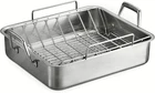 16.5-INCH Stainless Steel Deep Roasting Pan With Basting Grill And V-rack, Turke New. Price: $128.99.