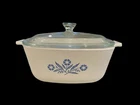Corningware Blue Cornflower P-1 1/2-B 1-1/2 Qt Floral Baking Dish W/ Lid Used. Price: $24.99.